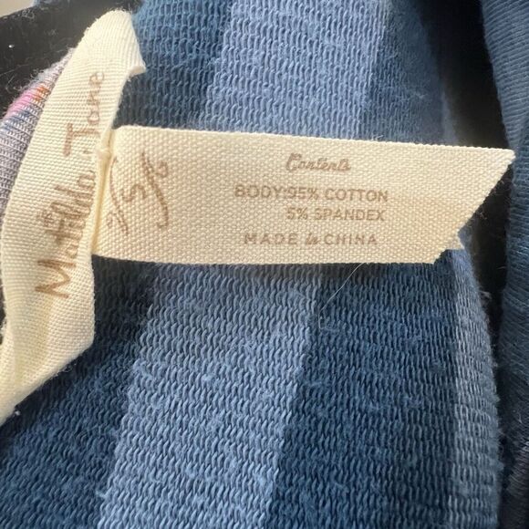 Matilda Jane Women's Size S Jacket Coat Fall Breeze Blue Striped Button Up Front - Picture 10 of 10